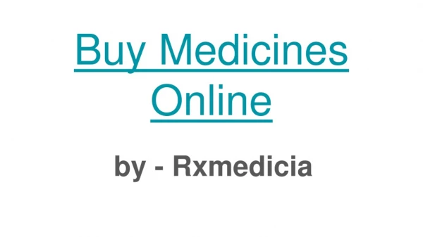 Buy Medicines Online at Discounted Price | Rxmedicia