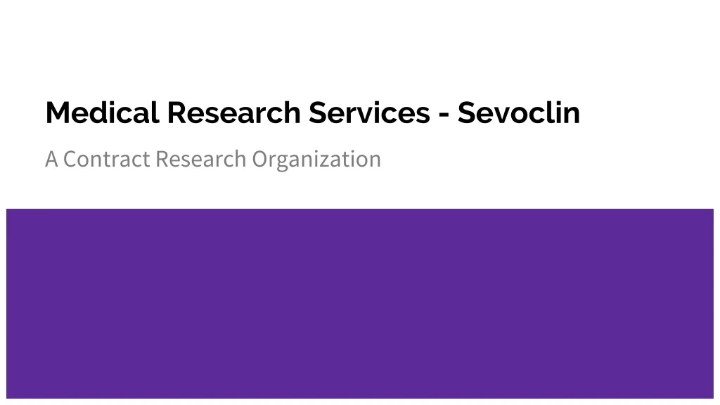 medical research services sevoclin