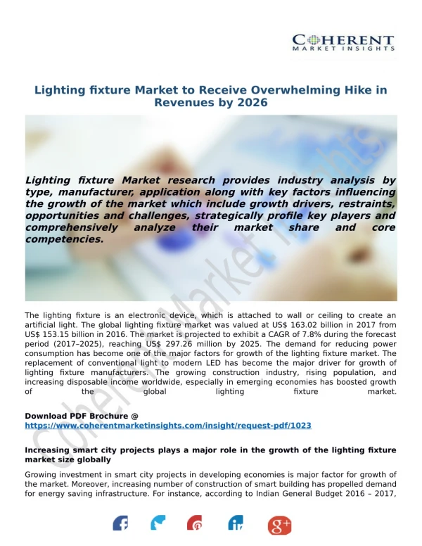Lighting fixture Market to Receive Overwhelming Hike in Revenues by 2026