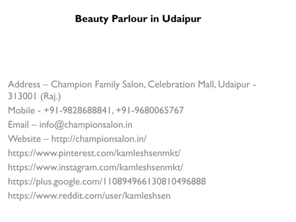 Beauty Parlour in Udaipur Trending