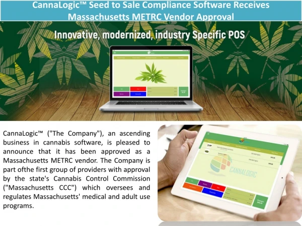CannaLogic™ Seed to Sale Compliance Software Receives Massachusetts METRC Vendor Approval