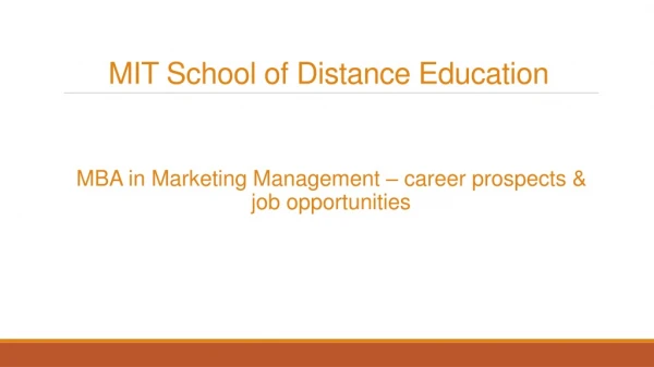 MBA in Marketing Management | Career Prospects & Job Opportunities - MIT School of Distance Education