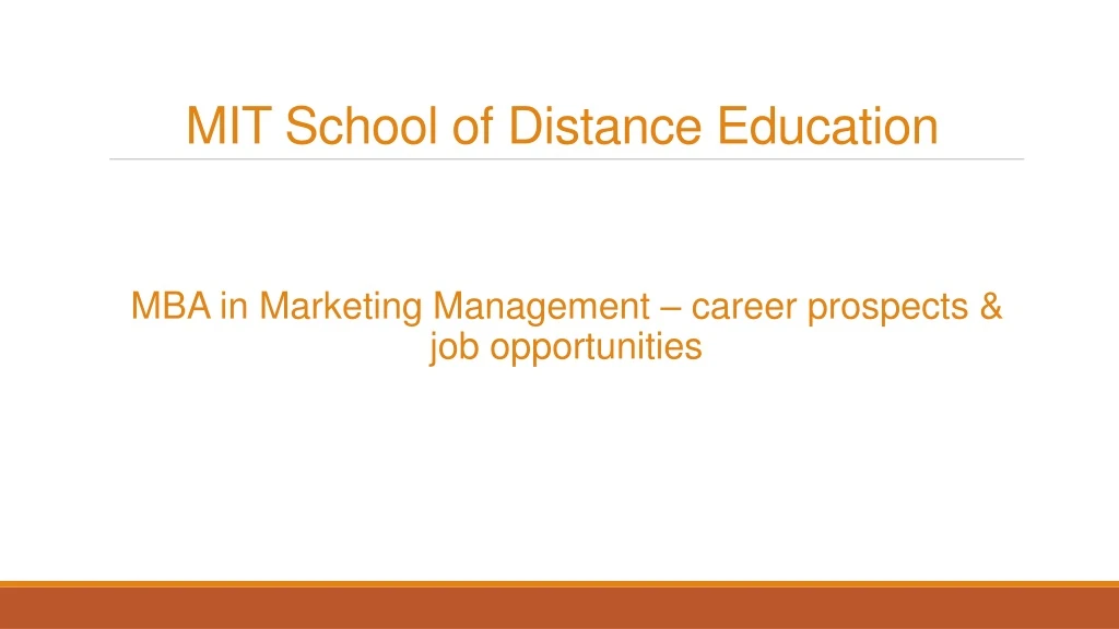 mit school of distance education