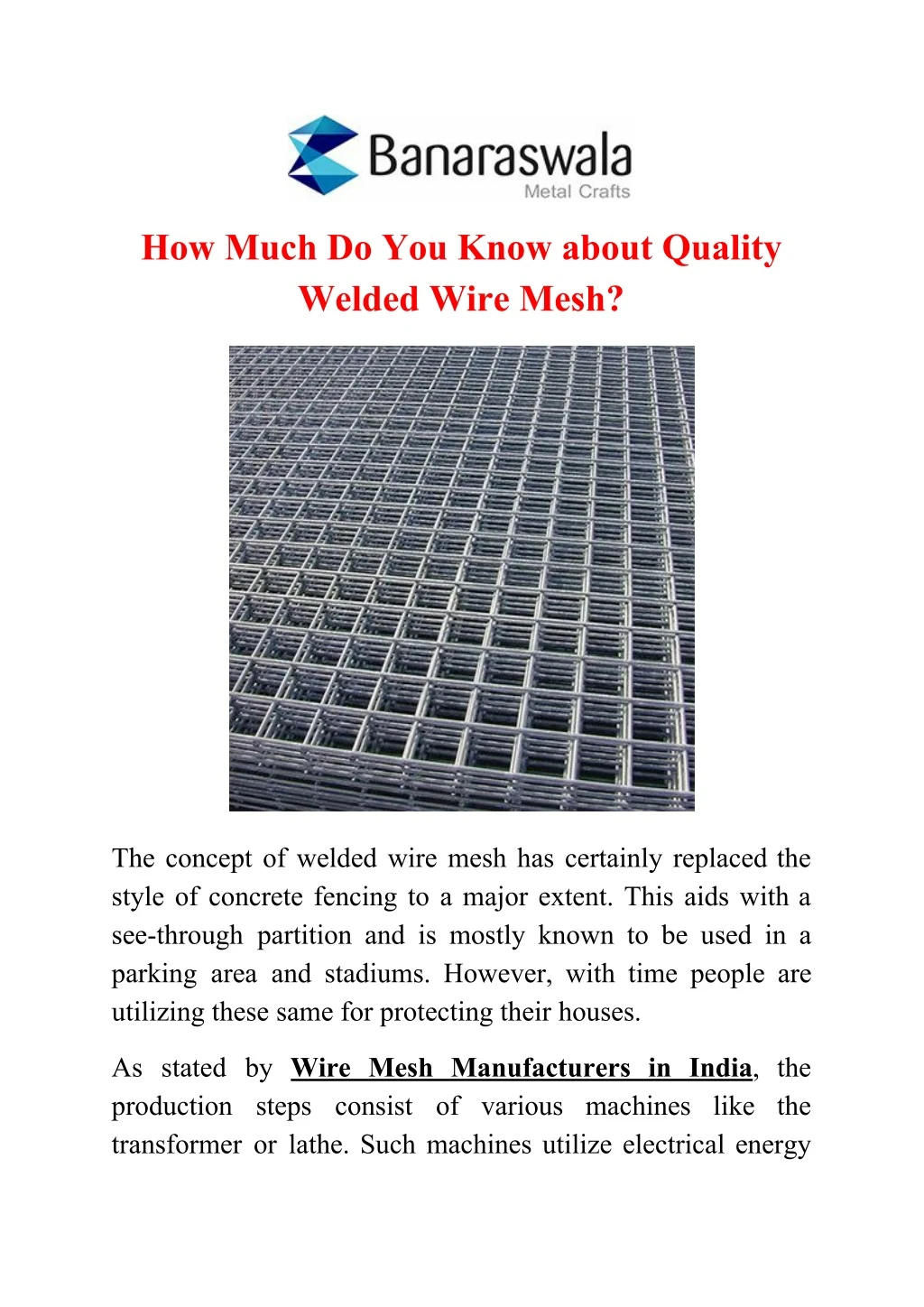 how much do you know about quality welded wire