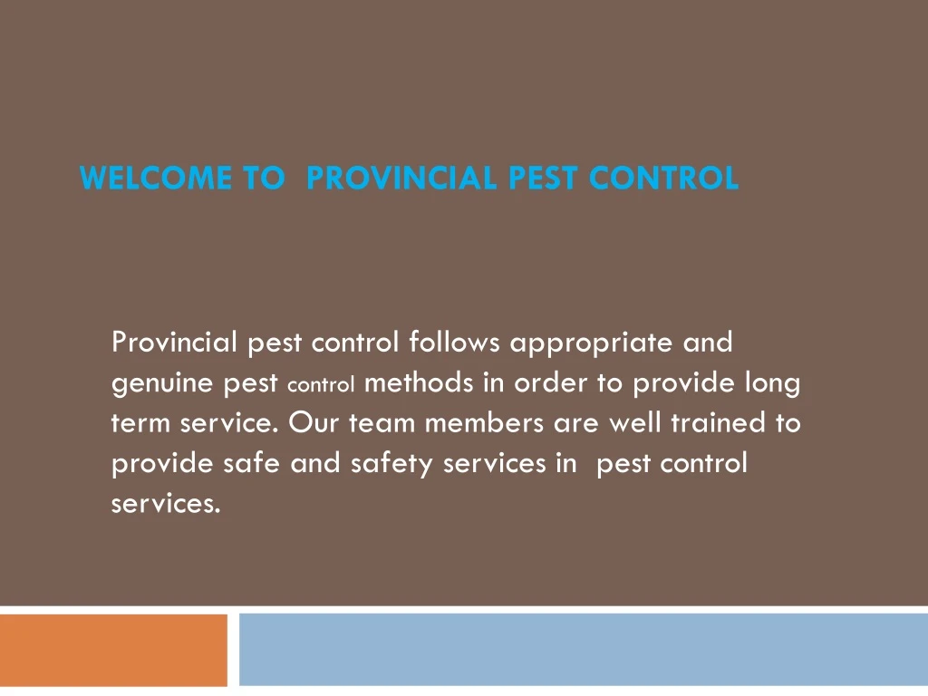 welcome to provincial pest control