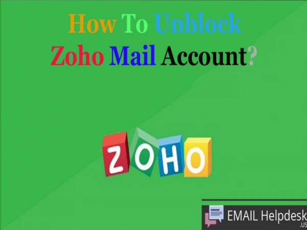 How to unblock zoho mail account?