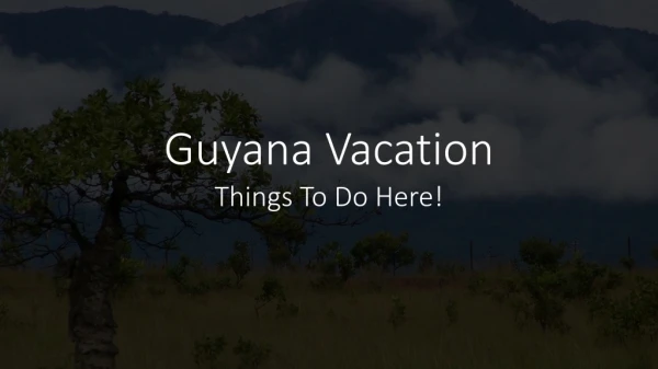 Guyana Vacation - Things To Do Here!