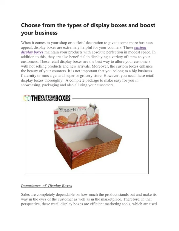Choose from the types of display boxes and boost your business