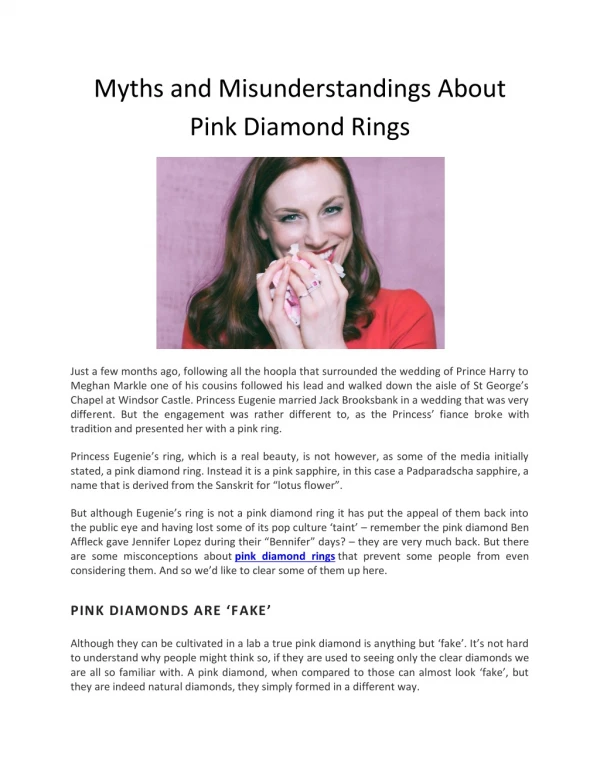 Myths and Misunderstandings About Pink Diamond Rings - Asteria Diamonds