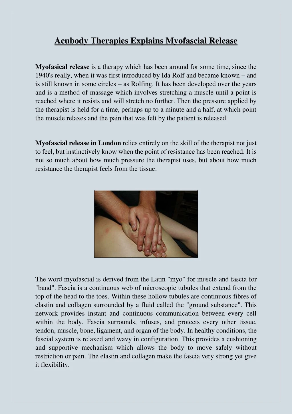 acubody therapies explains myofascial release
