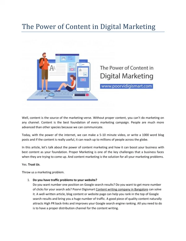 The Power of Content in Digital Marketing