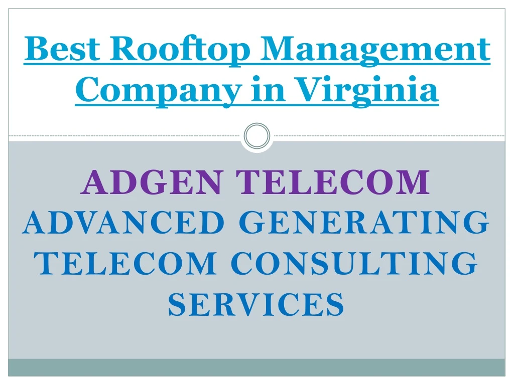 best rooftop management company in virginia