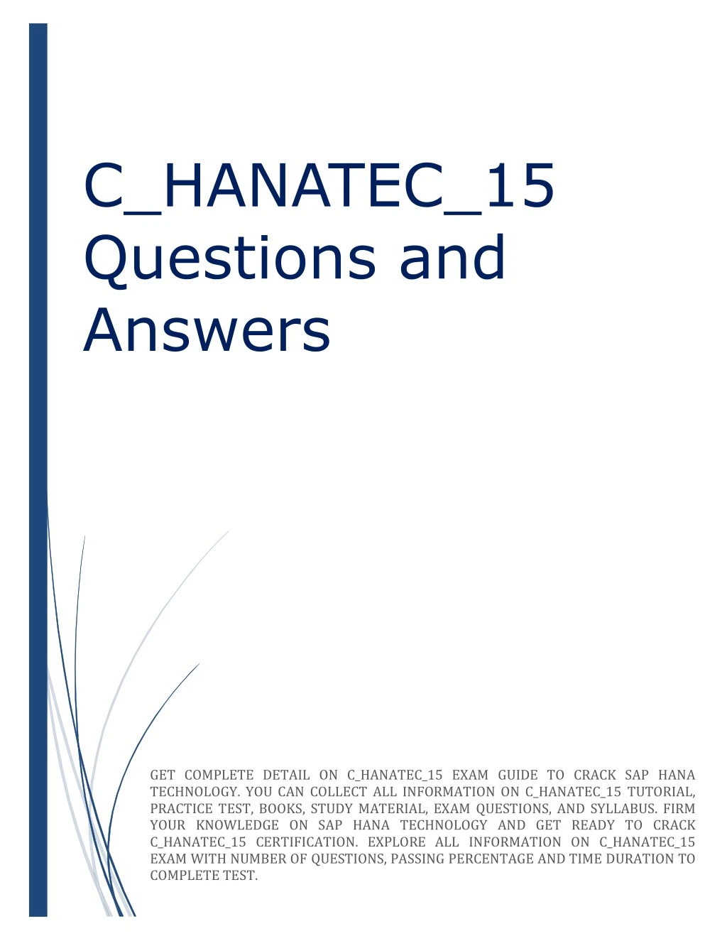 c hanatec 15 questions and answers