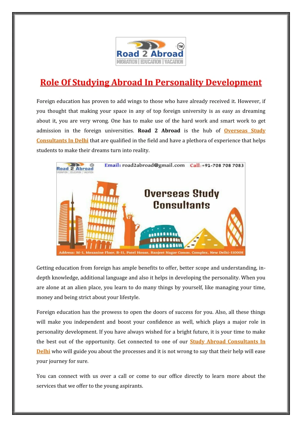 role of studying abroad in personality development