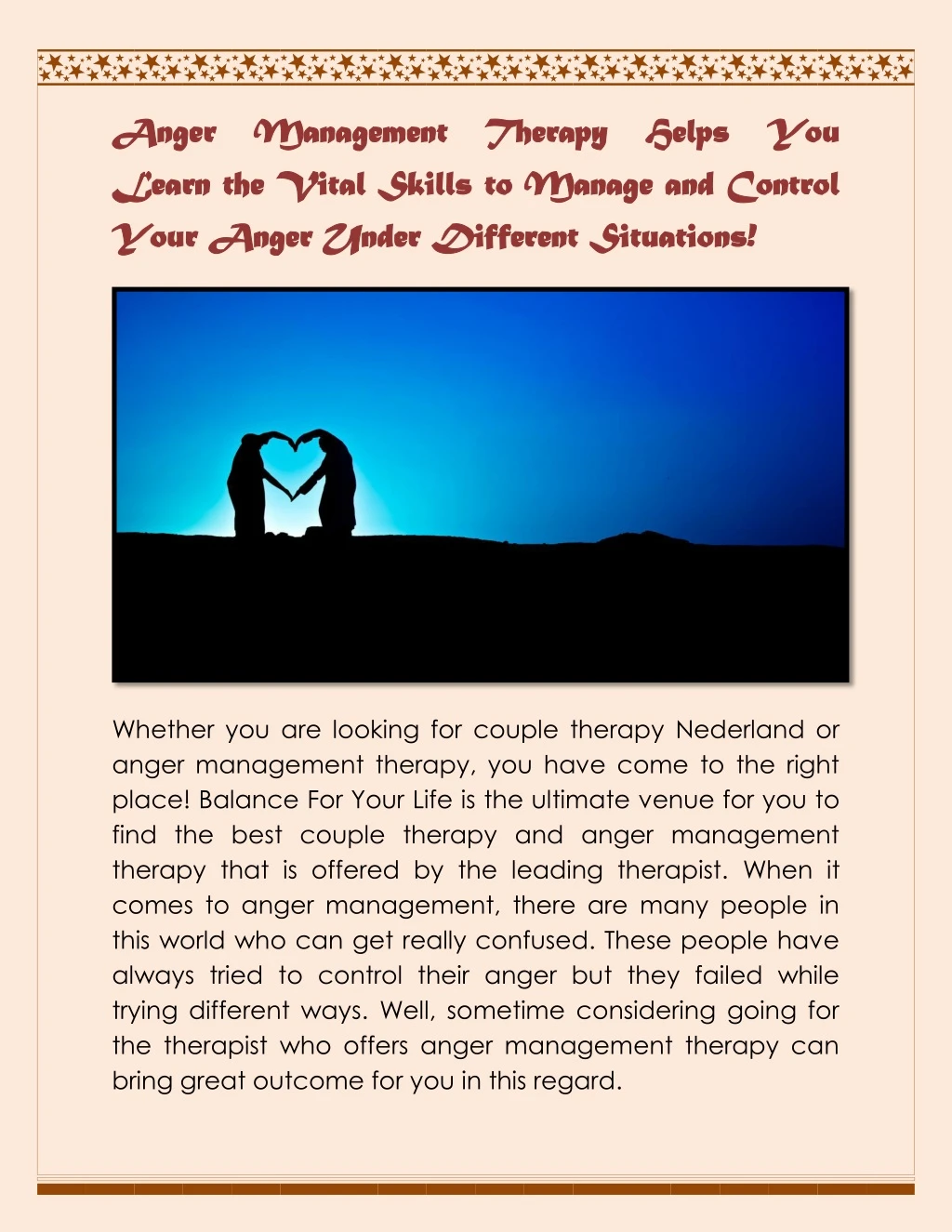 anger management therapy helps you anger