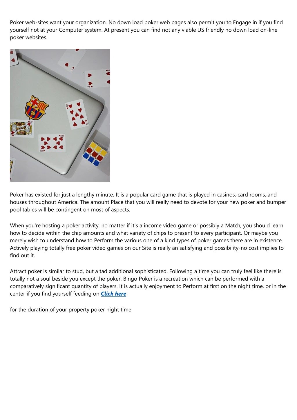 poker web sites want your organization no down