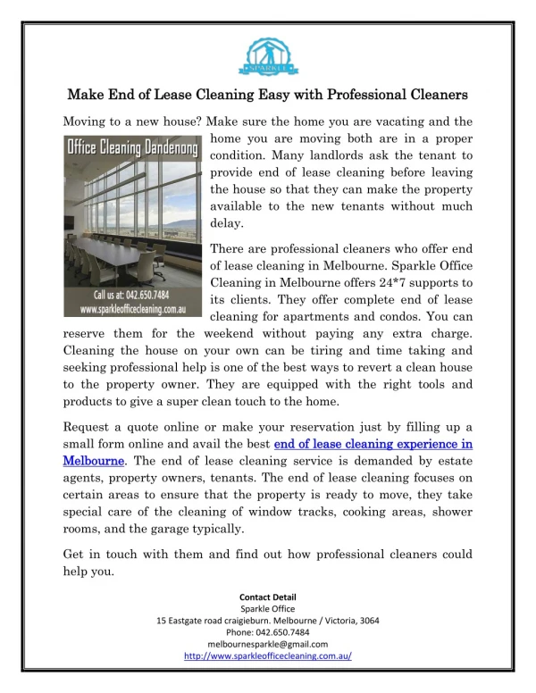 Make End of Lease Cleaning Easy with Professional Cleaners