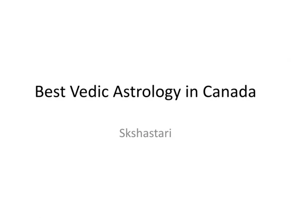 Best Vedic Astrology in Canada