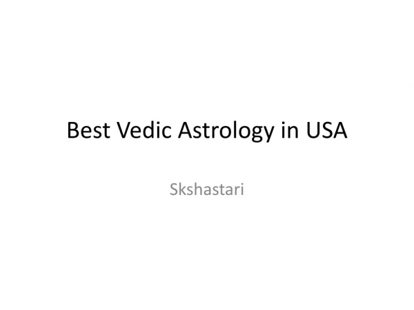 Best Vedic Astrology in USA