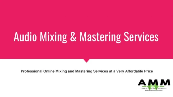 Professional Mixing and Mastering Service
