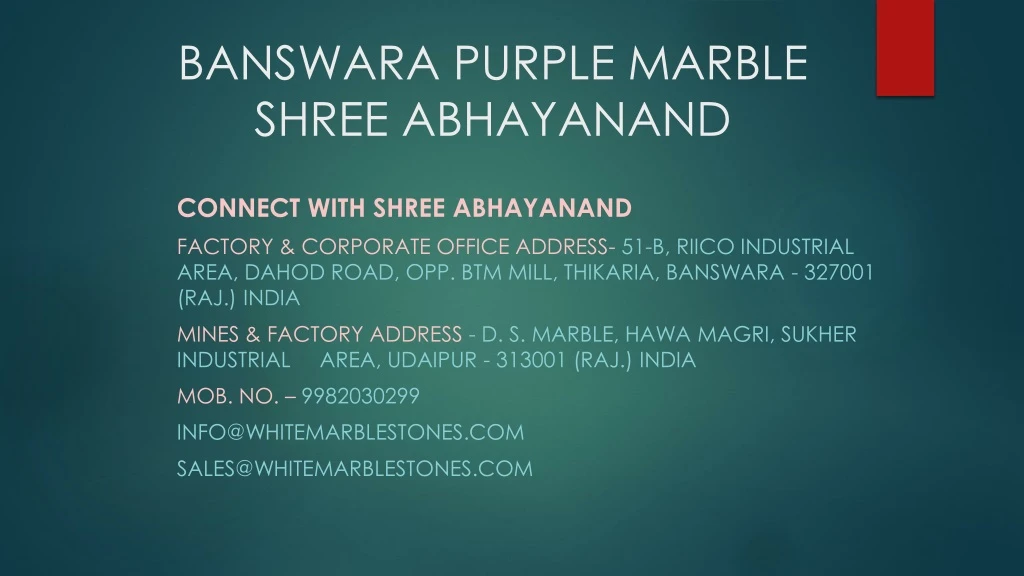 banswara purple marble shree abhayanand