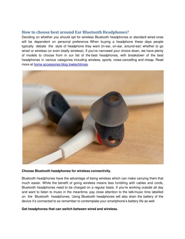 How to choose best around Ear Bluetooth Headphones?