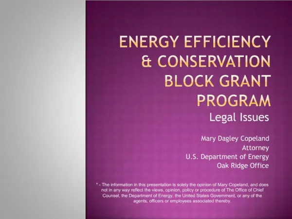 Energy Efficiency Conservation Block Grant Program