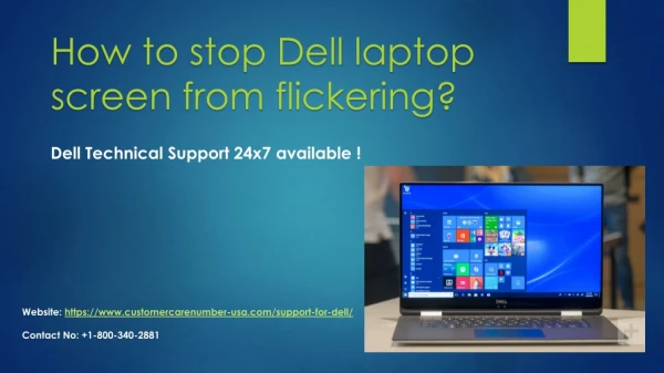 How to stop Dell laptop screen from flickering