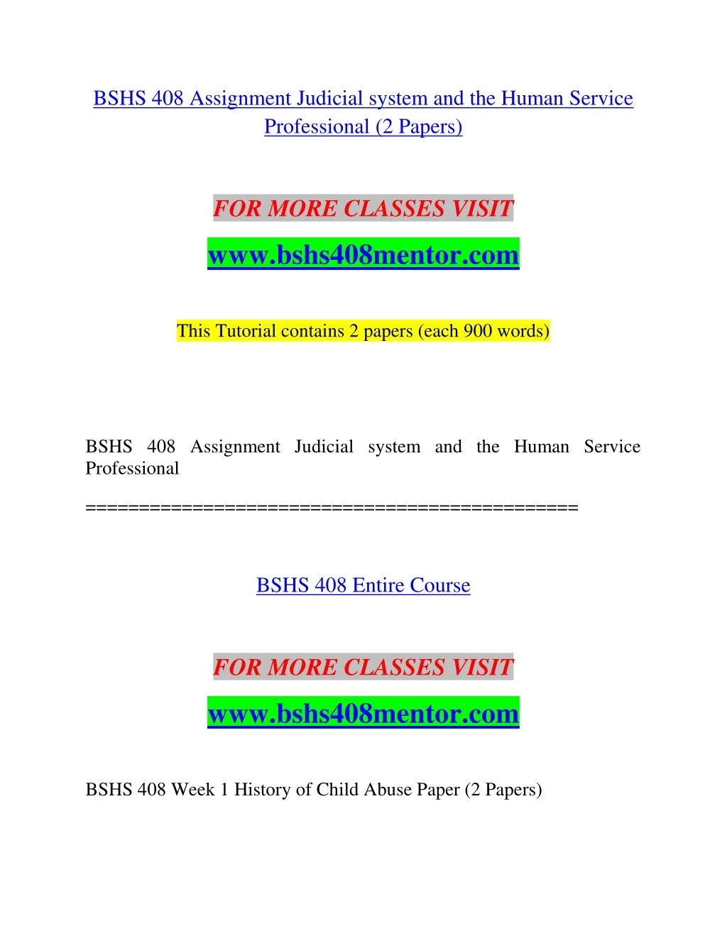 bshs 408 assignment judicial system and the human