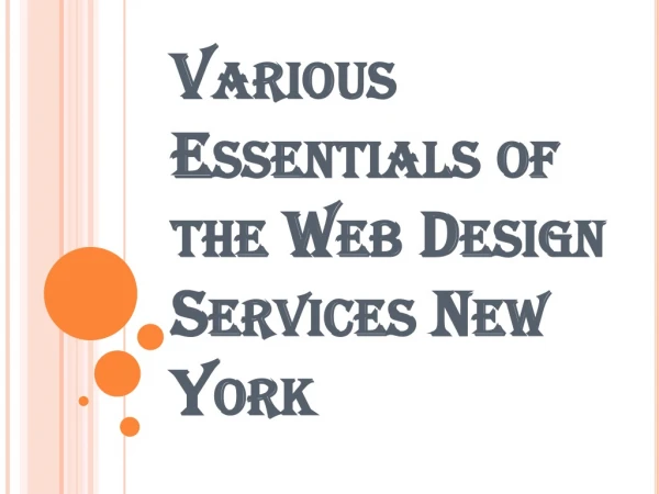 various essentials of the web design services new york