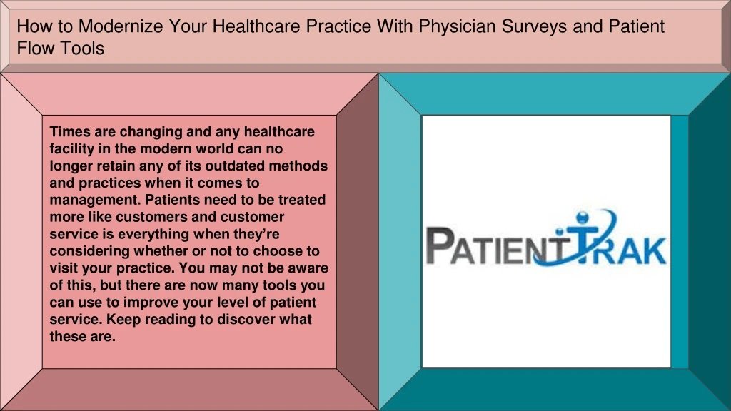 how to modernize your healthcare practice with