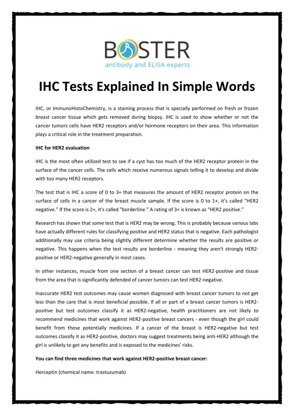 IHC Tests Explained In Simple Words