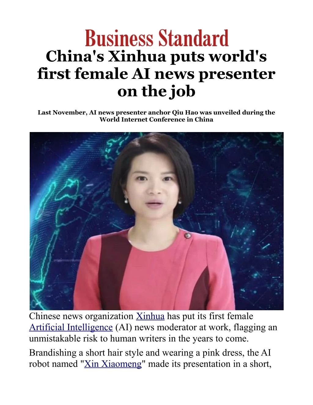 china s xinhua puts world s first female ai news