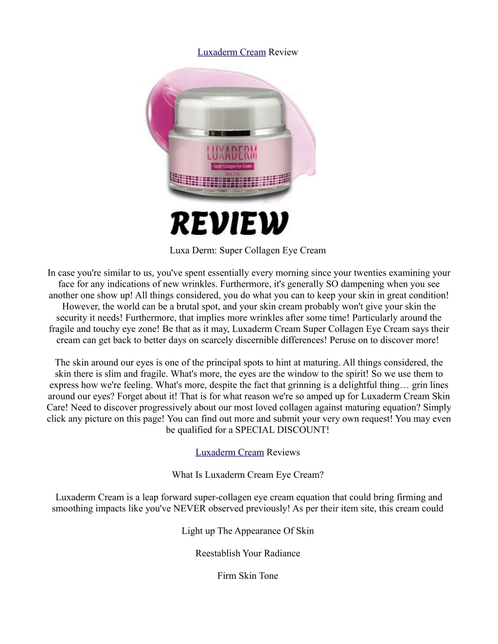 luxaderm cream review