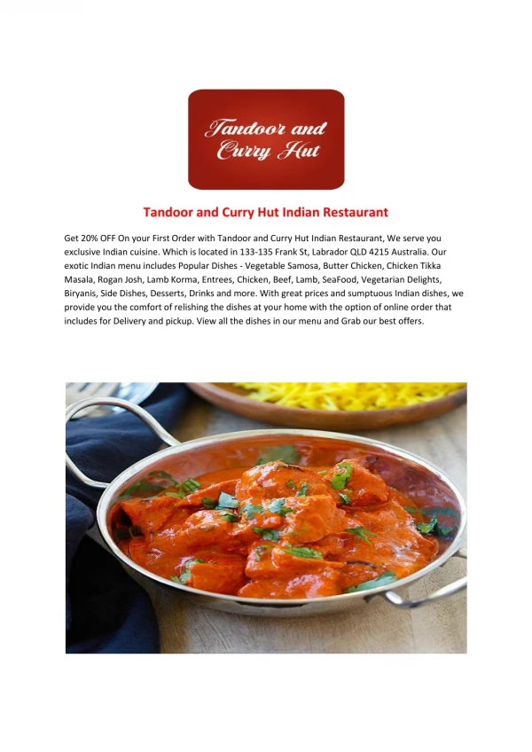 Tandoor & Curry Hut Indian Restaurant-Labrador - Order Food Online