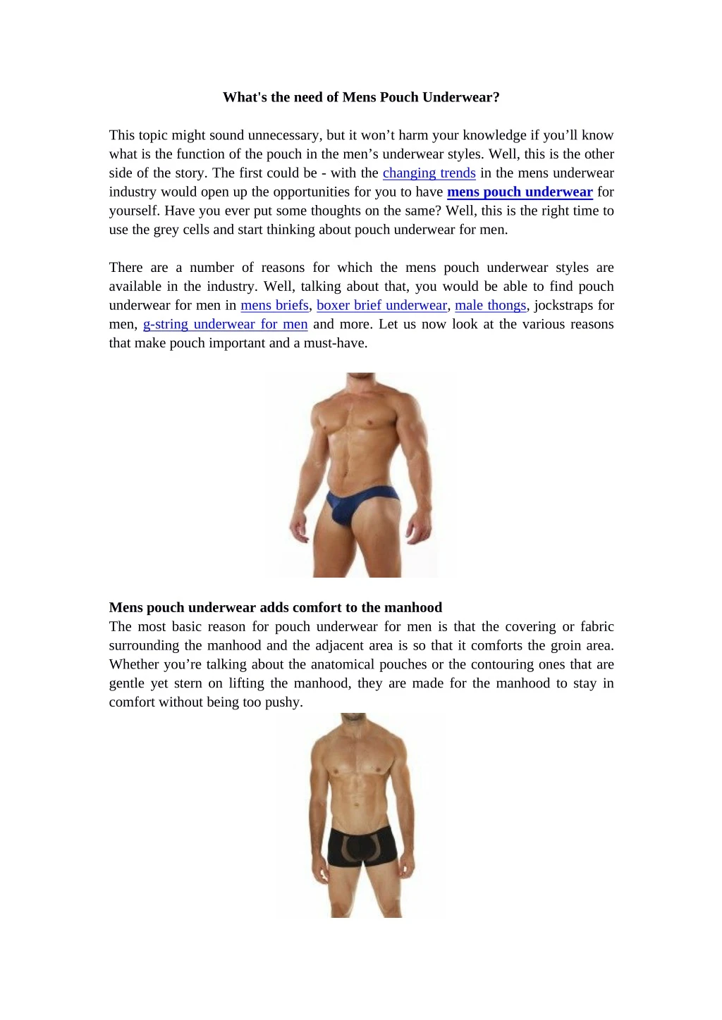 what s the need of mens pouch underwear