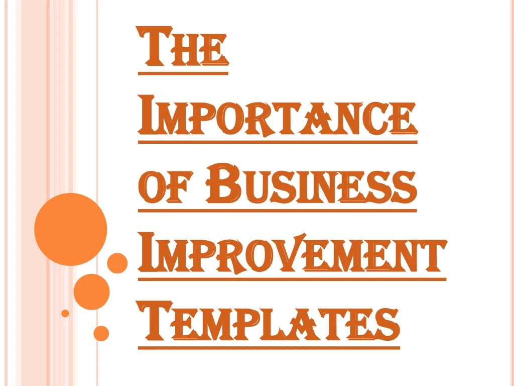 the importance of business improvement templates