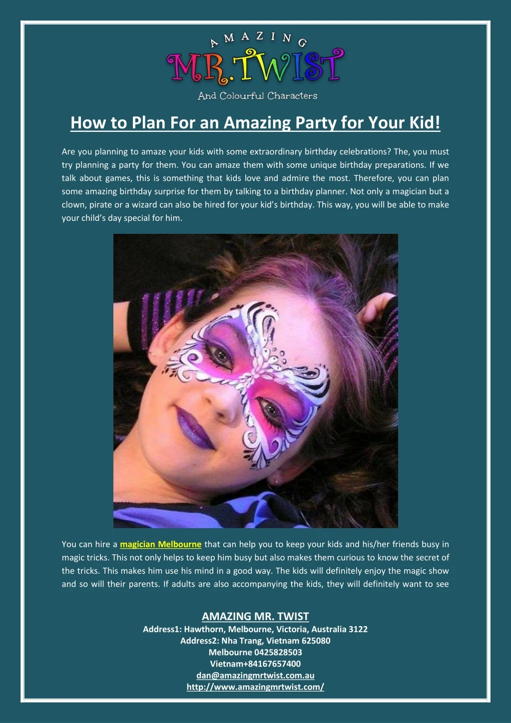 how to plan for an amazing party for your kid