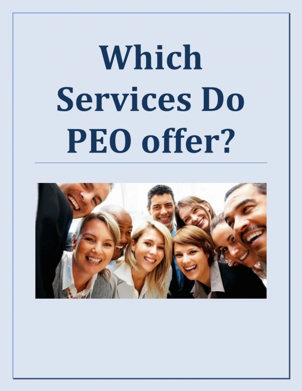 Which Services Do PEO offer?