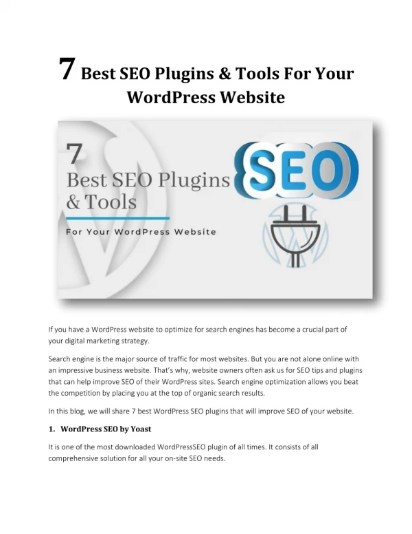 7 Best SEO Plugins & Tools For Your WordPress Website