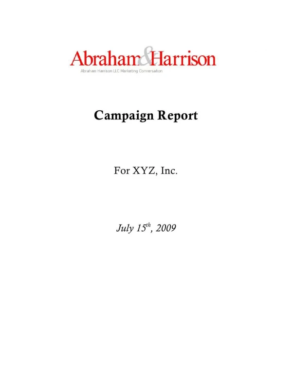 Abraham Harrison "Xyz, Inc." Sample Report