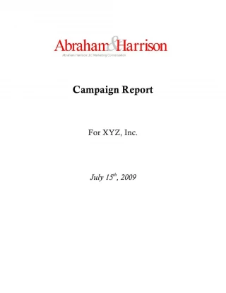 Abraham Harrison "Xyz, Inc." Sample Report - slide 1