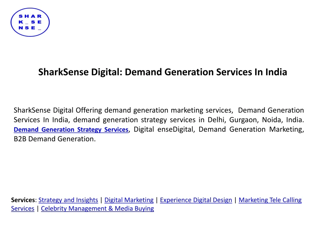 sharksense digital demand generation services