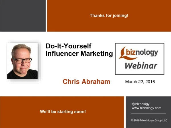 DIY Influencer Marketing Webinar Slides for Biznology