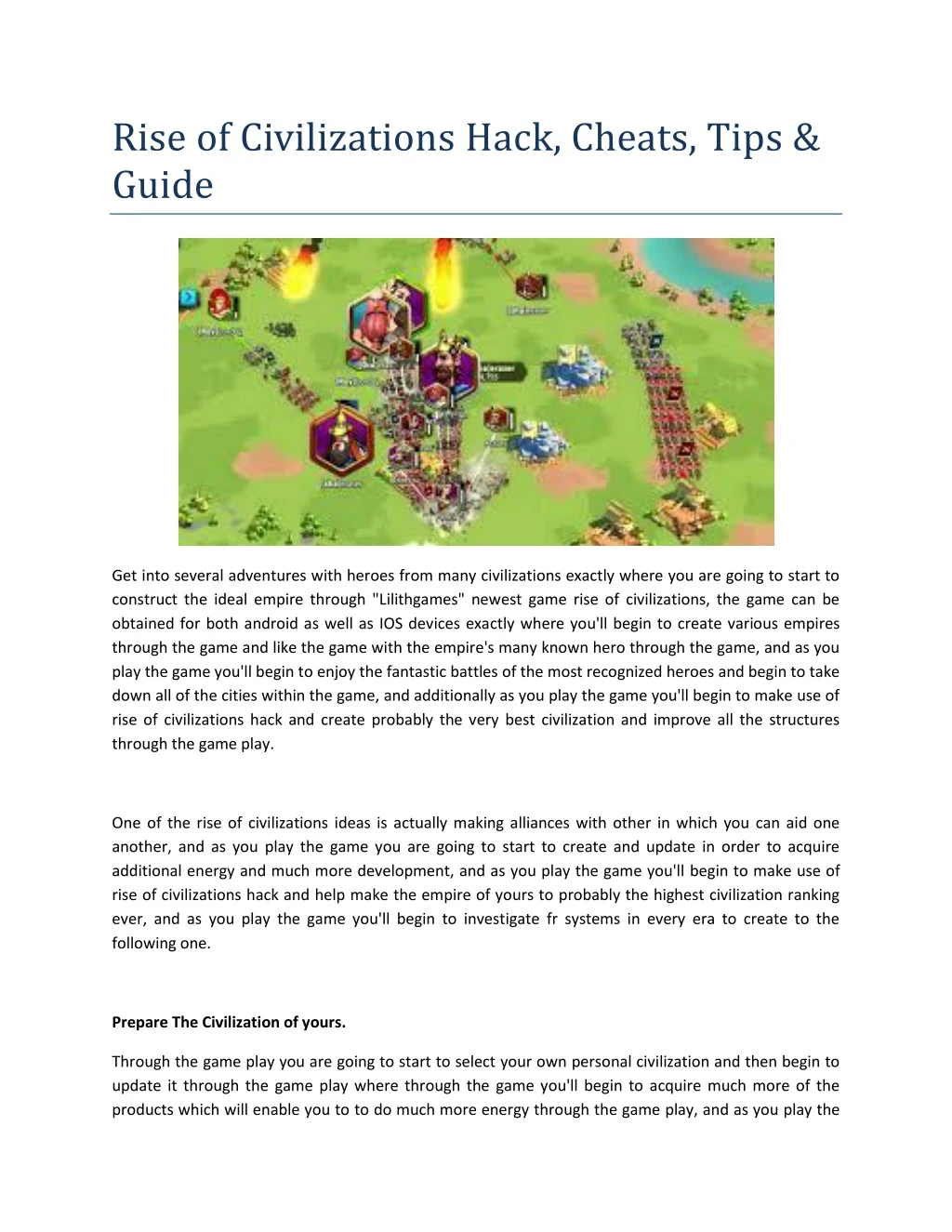 rise of civilizations hack cheats tips guide