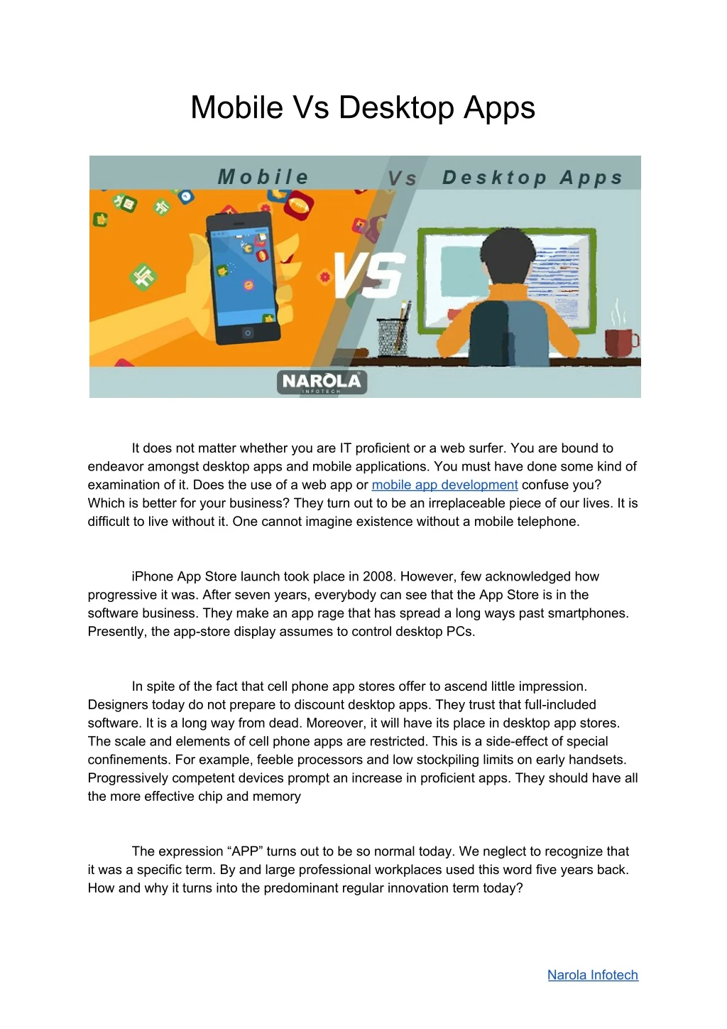 mobile vs desktop apps