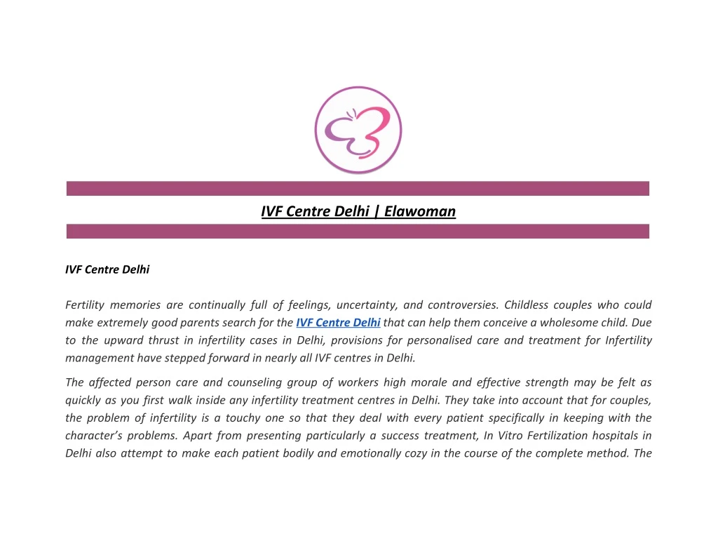 ivf centre delhi elawoman