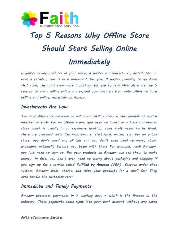 Top 5 Reasons Why Offline Store Should Start Selling Online Immediately