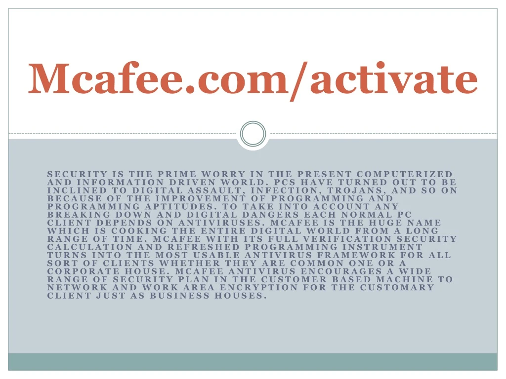 mcafee com activate