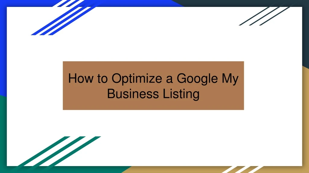 how to optimize a google my business listing